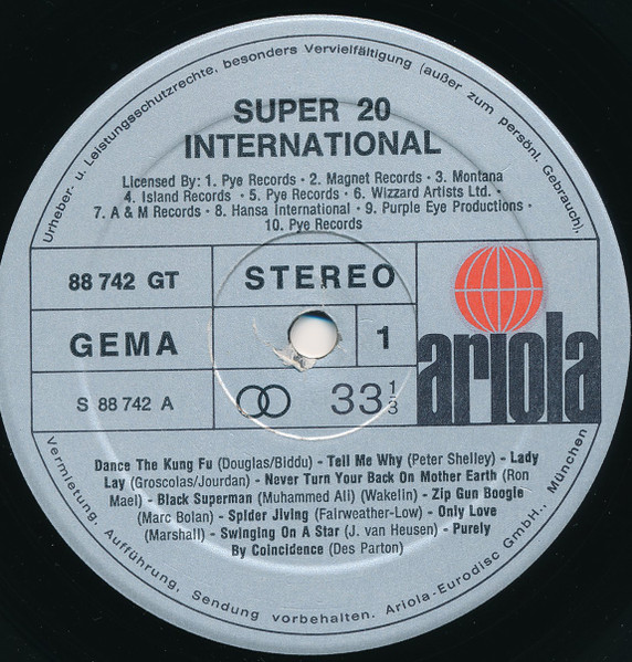 Cover zu Various - Super 20 International | 1975 | Vinyl | Rock, Funk / Soul, Pop | Germany