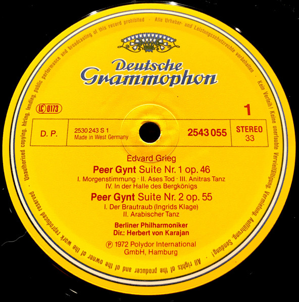Cover zu Berliner Philharmoniker, Herbert Von Karajan - Karajan-Edition - 100 Meisterwerke - Grieg: Peer-Gynt-Suiten 1&2 · Sigurd Jorsalfar | 1982 | Vinyl | Classical | Germany
