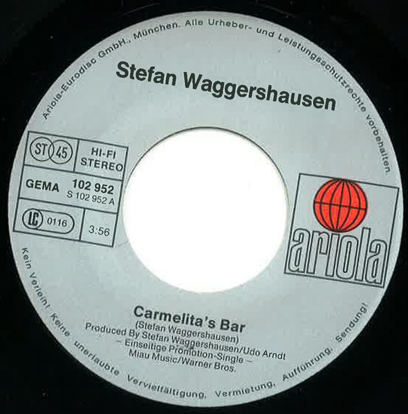 Cover zu Stefan Waggershausen - Carmelita's Bar | 1981 | Vinyl | Pop | Germany Schallplatten Ankauf