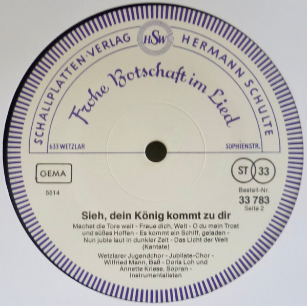 Cover zu Wetzlarer Jugendchor, Jubilate-Chor - Sieh, Dein König Kommt Zu Dir | 1978 | Vinyl | Classical, Folk, World, & Country | Germany Schallplatten Ankauf