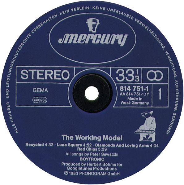 Cover zu Boytronic - The Working Model | 1983 | Vinyl | Electronic, Pop | Germany