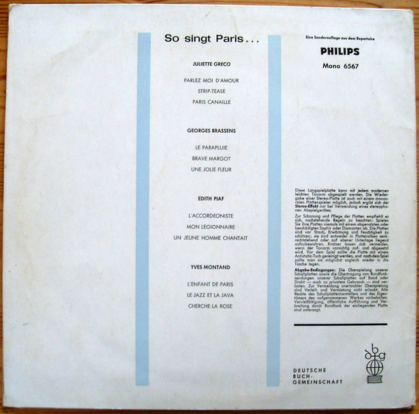 Cover zu Various - So Singt Paris | Vinyl | Pop | Germany