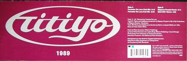 Cover zu Titiyo - 1989 | 2001 | Vinyl | Electronic | Europe Schallplatten Ankauf