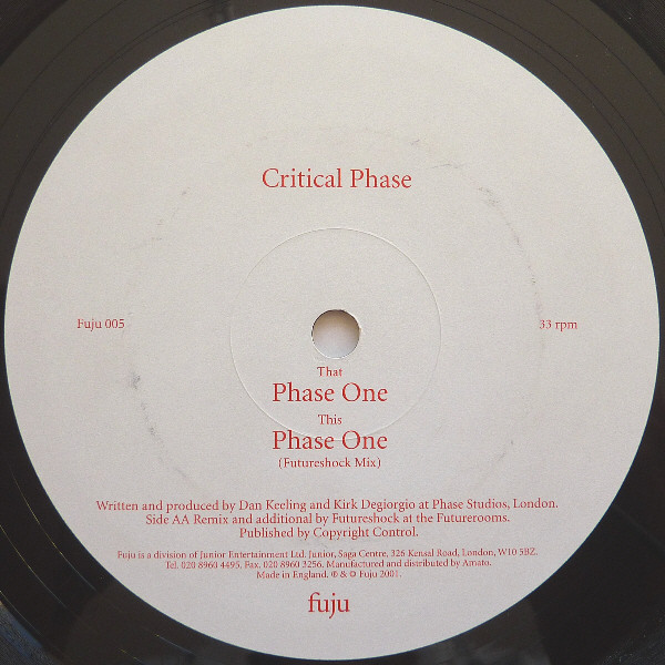 Cover zu Critical Phase - Phase One | 2001 | Vinyl | Electronic | UK Schallplatten Ankauf