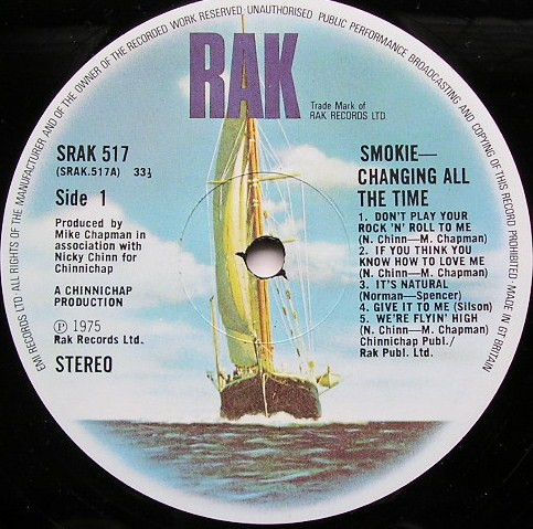 Cover zu Smokie - Changing All The Time | 1975 | Vinyl | Rock | UK Schallplatten Ankauf