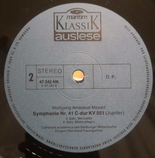 Cover zu Wolfgang Amadeus Mozart - Jupiter-Symphonie | Vinyl | Classical | Germany