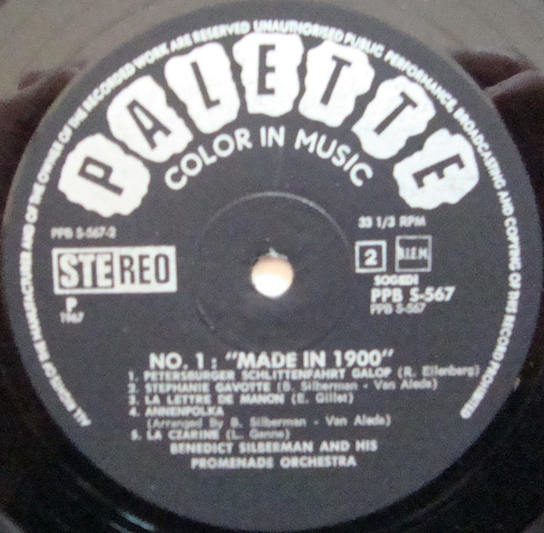 Cover zu Benedict Silberman His Chorus & Orchestra - Made In 1900 | 1967 | Vinyl | Folk, World, & Country | Netherlands