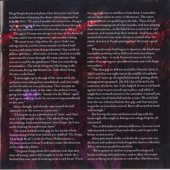 Cover zu Deep Purple With Die Neue Philharmonie Frankfurt - Live In Verona | 2022 | CD, Album, Reissue | Rock | Europe