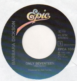 Cover zu Barbara Dickson - Only Seventeen | 1981 | Vinyl | Pop | Europe Schallplatten Ankauf