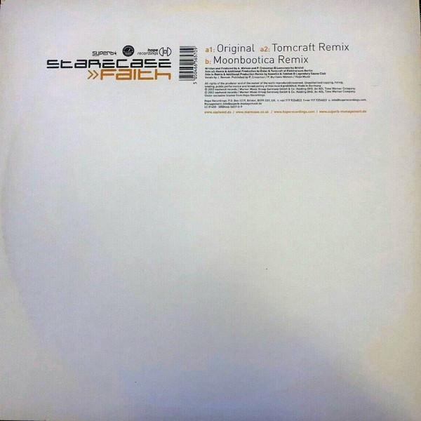 Cover zu Starecase - Faith | 2003 | Vinyl | Electronic | Germany