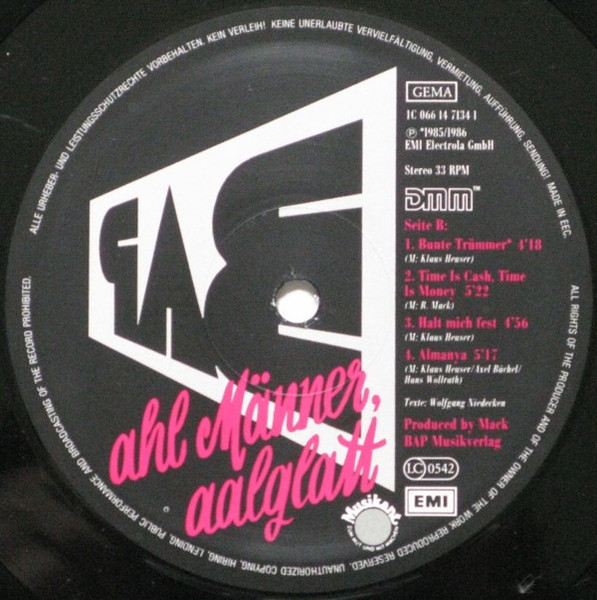 Cover zu BAP - Ahl Männer, Aalglatt | 1986 | Vinyl | Rock, Pop | Germany