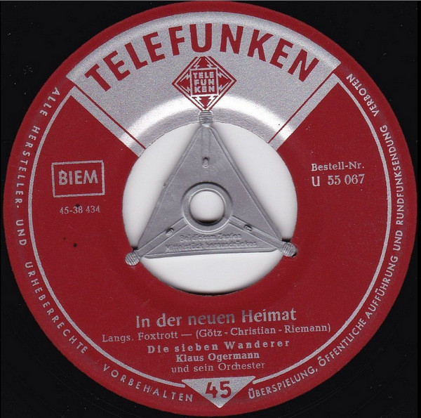 Cover zu Die Sieben Wanderer - In Der Neuen Heimat / Seit Jahren | 1958 | Vinyl | Pop | Germany Schallplatten Ankauf