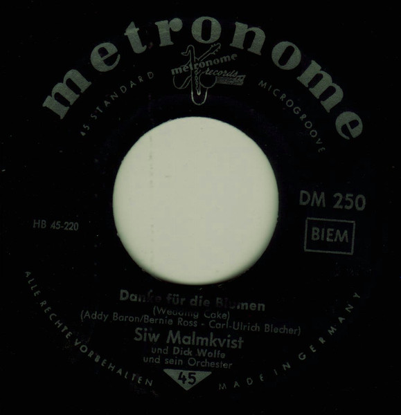 Cover zu Siw Malmkvist - Danke Für Die Blumen / Wann Kommst Du Wieder | 1961 | Vinyl | Pop | Germany Schallplatten Ankauf