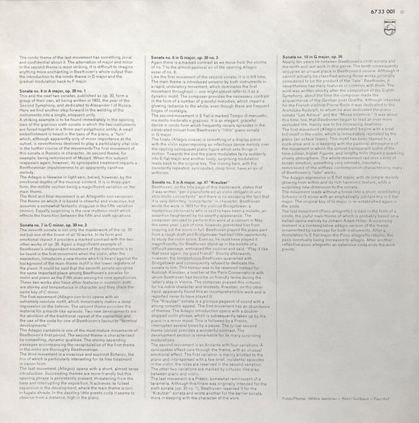 Cover zu Arthur Grumiaux, Clara Haskil, Ludwig van Beethoven - Sämtliche Sonaten Für Klavier Und Violine | 1974 | Vinyl | Classical | Europe