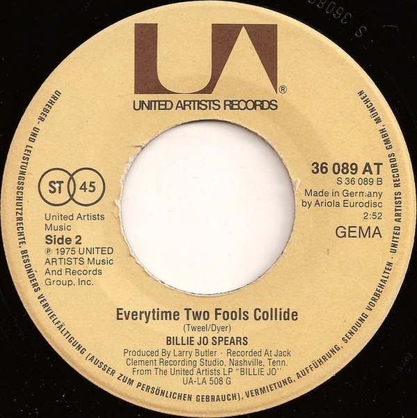Cover zu Billie Jo Spears - What I've Got In Mind / Everytime Two Fools Collide | 1976 | Vinyl | Rock | Germany Schallplatten Ankauf