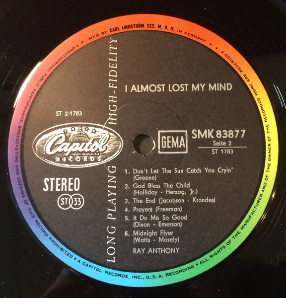 Cover zu Ray Anthony - I Almost Lost My Mind - The Soul Of Big City Rhythm & Blues | 1962 | Vinyl | Jazz | Germany