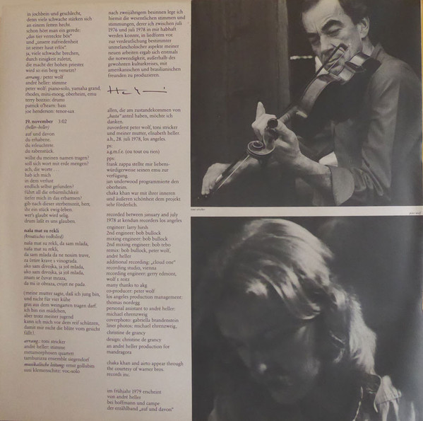 Cover zu André Heller - Basta | 1978 | Vinyl | Jazz, Rock, Pop, Folk, World, & Country | Germany
