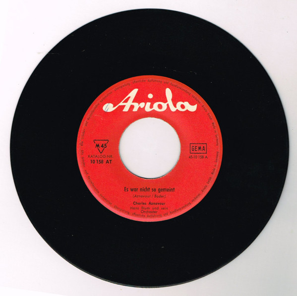 Cover zu Charles Aznavour - Es War Nicht So Gemeint | 1963 | Vinyl | Pop | Germany