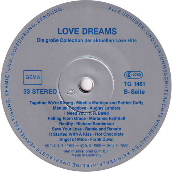 Cover zu Various - Love Dreams - Die Große Collection Der Aktuellen Love-Hits | 1983 | Vinyl | Rock, Pop | Germany
