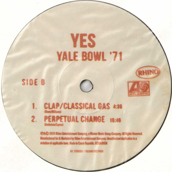 Cover zu Yes - Yale Bowl '71 | 2024 | Vinyl, LP, Album, Limited Edition, Record Store Day | Rock | Europe