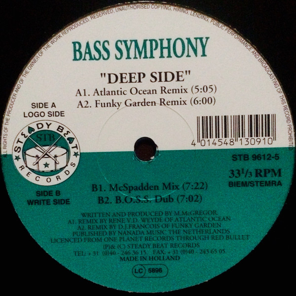 Cover zu Bass Symphony - Deep Side | 1996 | Vinyl | Electronic | Netherlands Schallplatten Ankauf