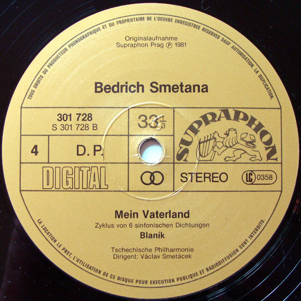Cover zu Bedřich Smetana, Václav Smetáček, The Czech Philharmonic Orchestra - Má Vlast (Mein Vaterland, Ma Patrie) | 1981 | Vinyl | Classical | Europe
