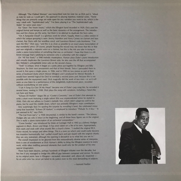 Cover zu Dick Hyman - Dick Hyman Plays Duke Ellington | 1993 | Vinyl | Jazz | US