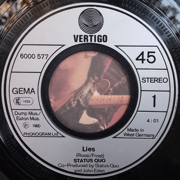 Cover zu Status Quo - Lies | 1980 | Vinyl, Stereo, 45 RPM, 7