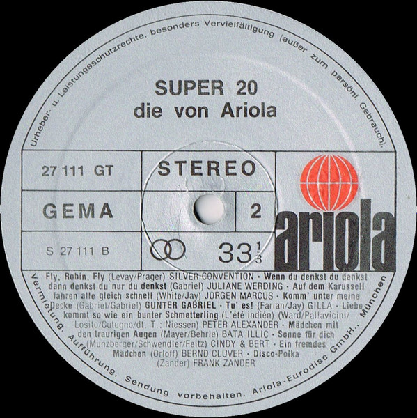 Cover zu Various - Super 20 Neu '76 - Die Von Ariola | 1976 | Vinyl | Pop | Germany Schallplatten Ankauf