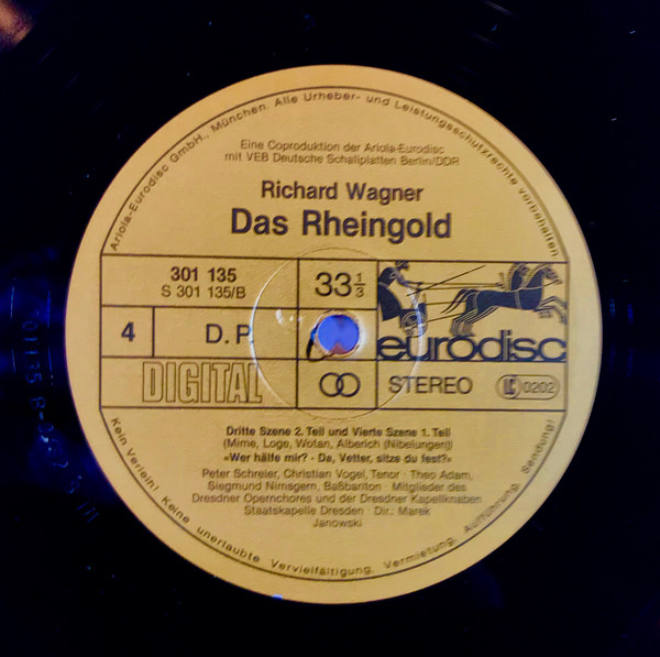 Cover zu Richard Wagner - Theo Adam, Siegmund Nimsgern, Peter Schreier, Roland Bracht, Matti Salminen (2), Christian Vogel (3), Eberhard Büchner, Karl-Heinz Stryczek, Yvonne Minton, Lucia Popp, Uta Priew, Hanna Schwarz, Marita Napier, Ortrun Wenkel, Staatskapelle - Das Rheingold | 1980 | Vinyl | Classical | Germany