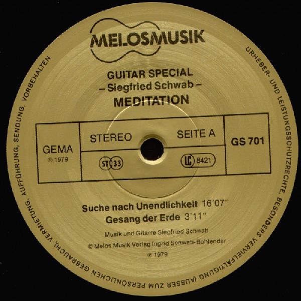 Cover zu Siegfried Schwab - Meditation | 1979 | Vinyl | Electronic | Germany Schallplatten Ankauf