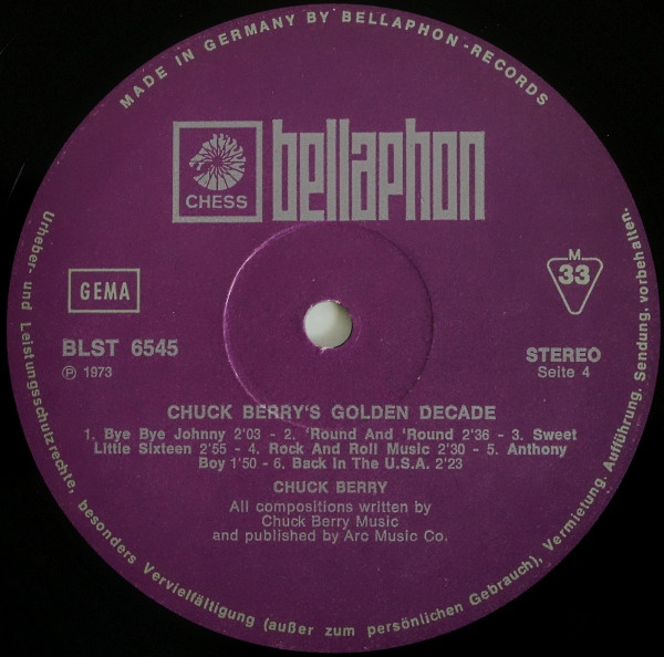 Cover zu Chuck Berry - Chuck Berry's Golden Decade 1955-1965 | 1973 | Vinyl | Rock | Germany