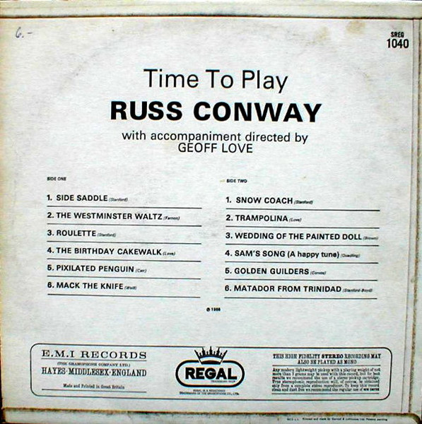 Cover zu Russ Conway - Time To Play | Vinyl | Pop | UK Schallplatten Ankauf
