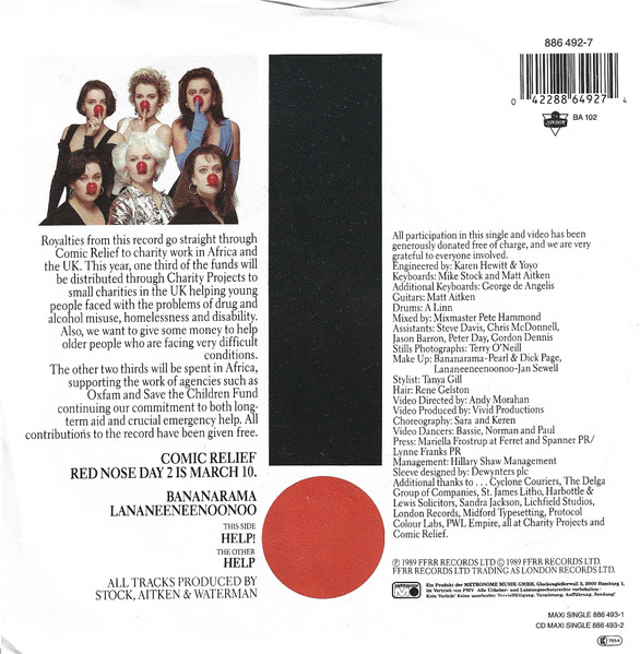 Cover zu Bananarama / Lananeeneenoonoo - Help! | 1989 | Vinyl | Electronic, Pop | Europe Schallplatten Ankauf