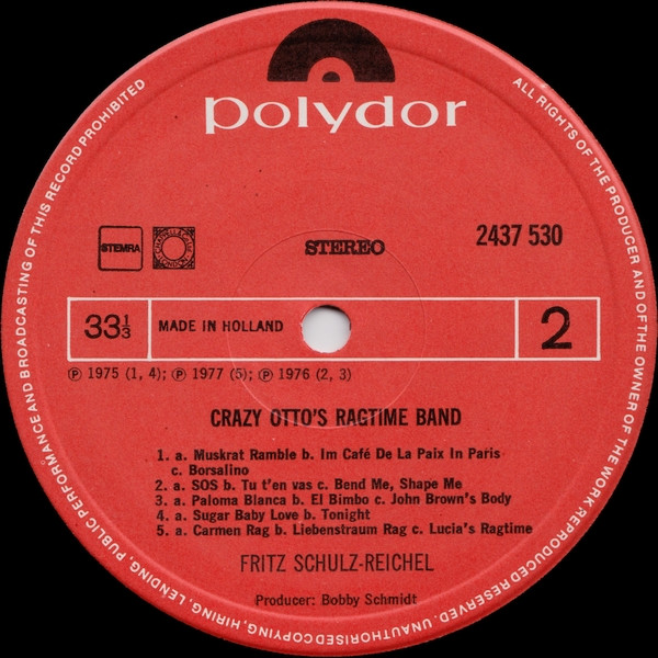 Cover zu Crazy Otto's Ragtime Band - Crazy Otto's Ragtime Band | 1978 | Vinyl | Jazz | Netherlands
