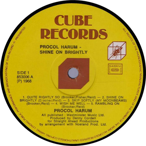 Cover zu Procol Harum - Shine On Brightly | Vinyl | Rock, Pop | France & Benelux Schallplatten Ankauf