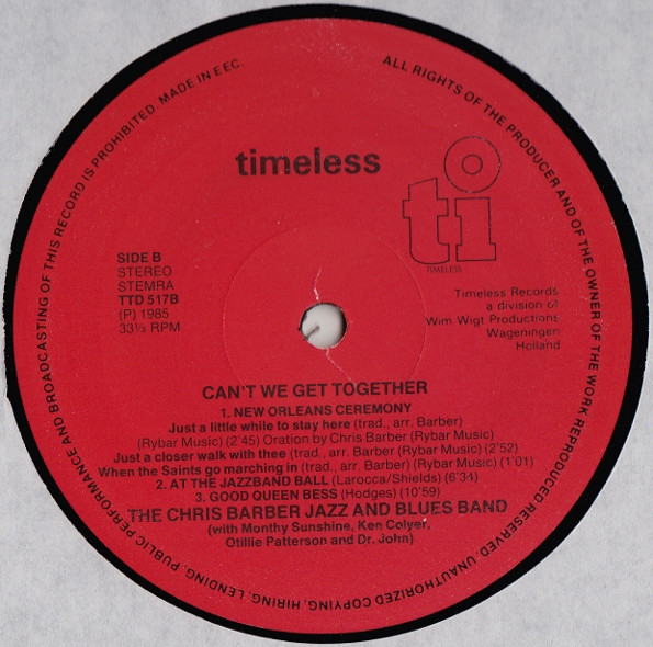 Cover zu The Chris Barber Jazz And Blues Band - Can't We Get Together | 1985 | Vinyl | Jazz | Netherlands