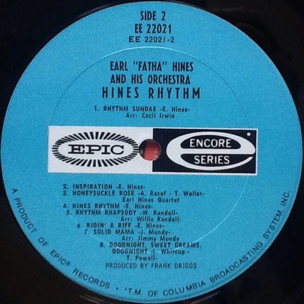 Cover zu Earl Hines And His Orchestra - Hines Rhythm | Vinyl | Jazz | US