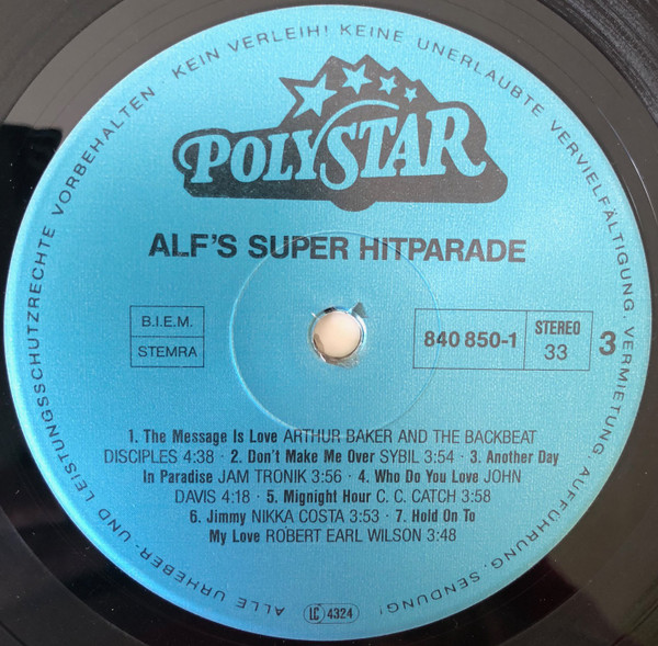 Cover zu Various - Alf's Super Hitparade | 1990 | Vinyl | Electronic, Hip Hop, Rock, Pop | Germany Schallplatten Ankauf