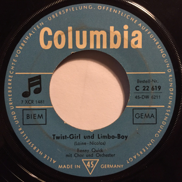 Cover zu Benny Quick - Jacky Und Blacky / Twist-Girl Und Limbo-Boy | 1964 | Vinyl | Pop | Germany