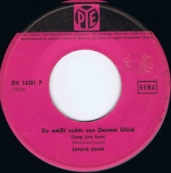Cover zu Sandie Shaw - Du Weisst Nichts Von Deinem Glück (Long Live Love) | 1965 | Vinyl | Pop | Germany Schallplatten Ankauf