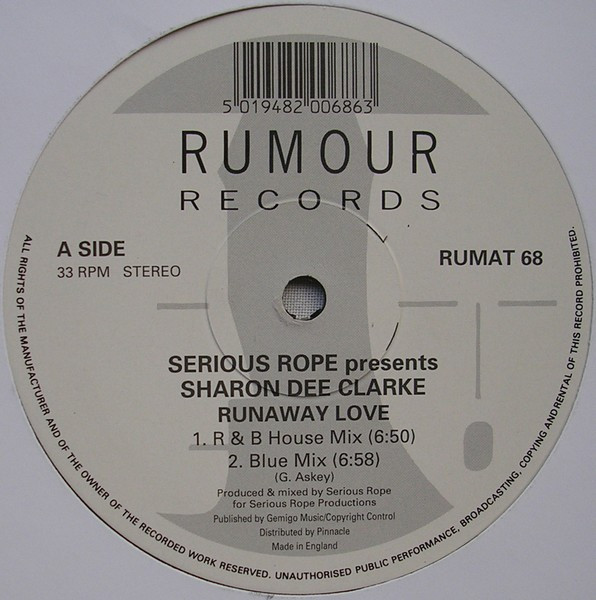 Cover zu Serious Rope Presents Sharon Dee Clarke - Runaway Love | Vinyl | Electronic | UK Schallplatten Ankauf