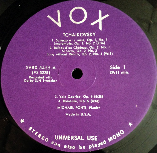 Cover zu Pyotr Ilyich Tchaikovsky / Michael Ponti - Tchaikovsky Piano Music, Sonata In G Minor, Op. 37, 12 Etudes, Op. 40, Six Pieces On One Theme, Op. 21 | Vinyl | Classical | US