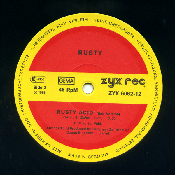 Cover zu Rusty - Rusty Acid | 1988 | Vinyl | Electronic | Germany