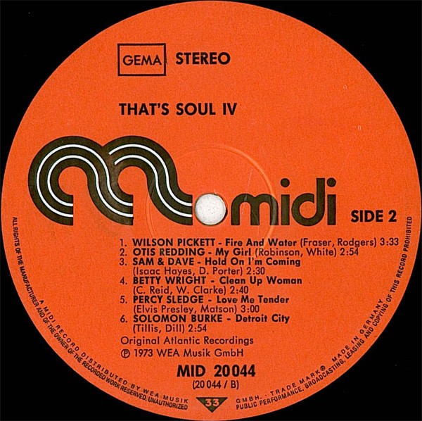 Cover zu Various - That's Soul 4 | 1973 | Vinyl | Funk / Soul | Germany