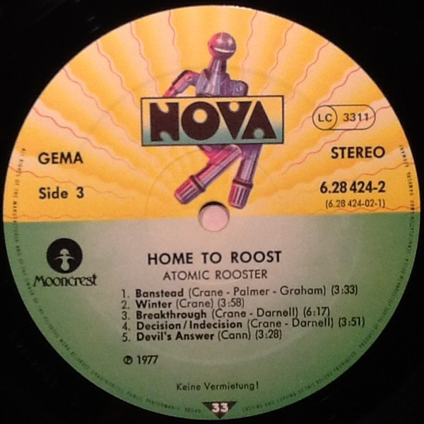 Cover zu Atomic Rooster - Home To Roost | 1977 | Vinyl, LP, Compilation, Stereo | Rock | Germany