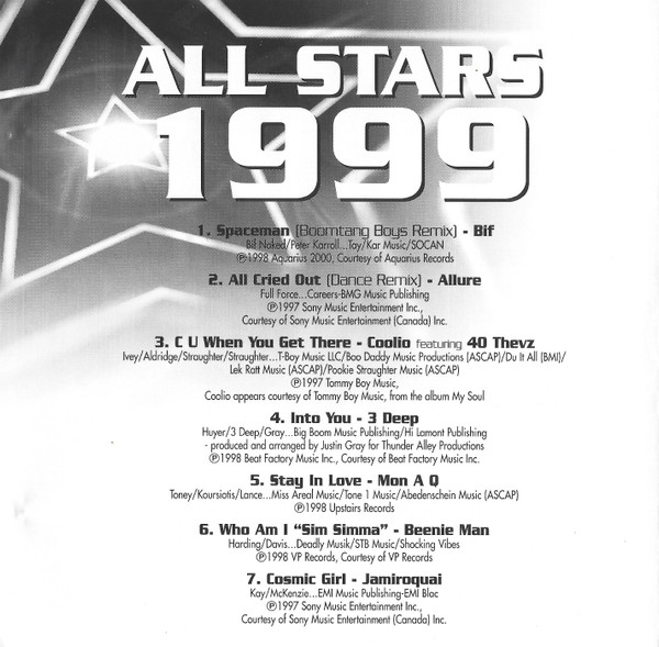 Cover zu Various - All Stars 1999 | 1998 | Vinyl | Electronic, Hip Hop, Rock, Reggae, Pop | Canada Schallplatten Ankauf