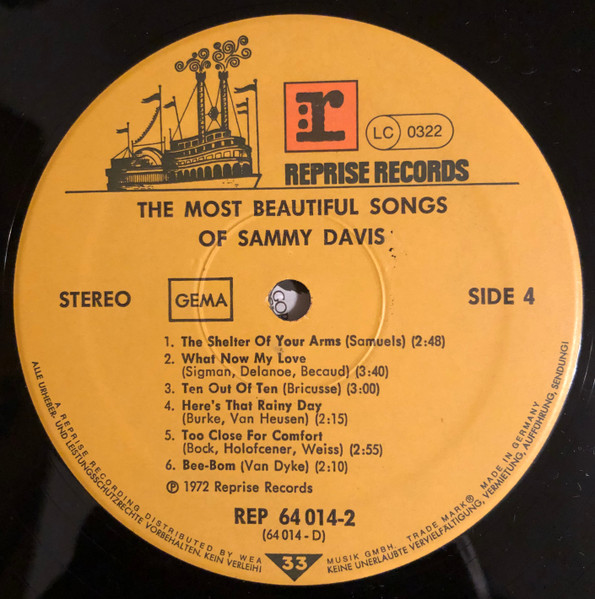 Cover zu Sammy Davis Jr. - The Most Beautiful Songs Of Sammy Davis | Vinyl | Jazz, Pop | Germany