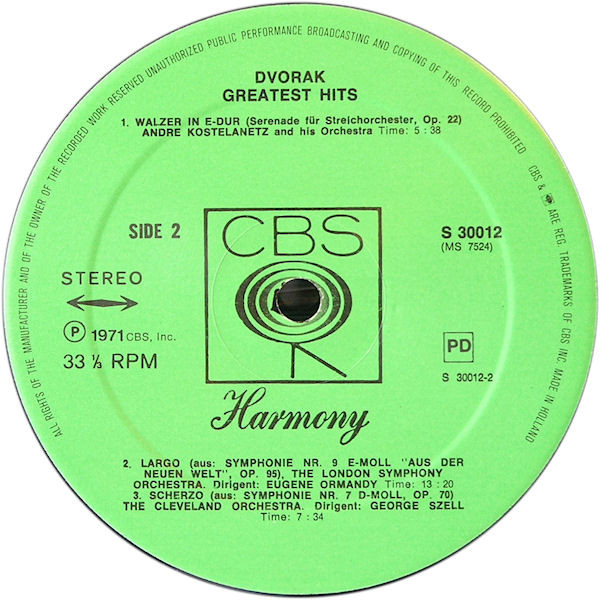 Cover zu Antonín Dvořák - Greatest Hits | 1971 | Vinyl | Classical | Europe Schallplatten Ankauf