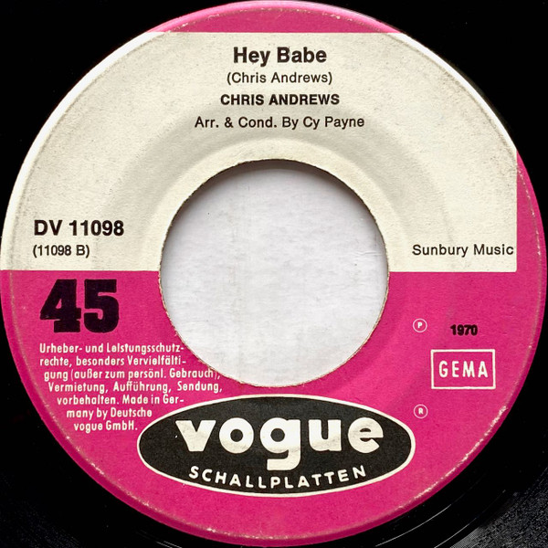 Cover zu Chris Andrews (3) - Yo Yo | 1970 | Vinyl | Pop | Germany